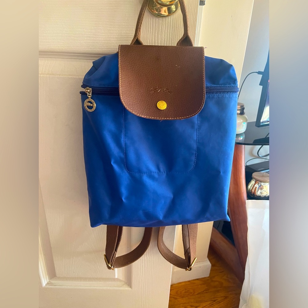 Blue Longchamp Backpack